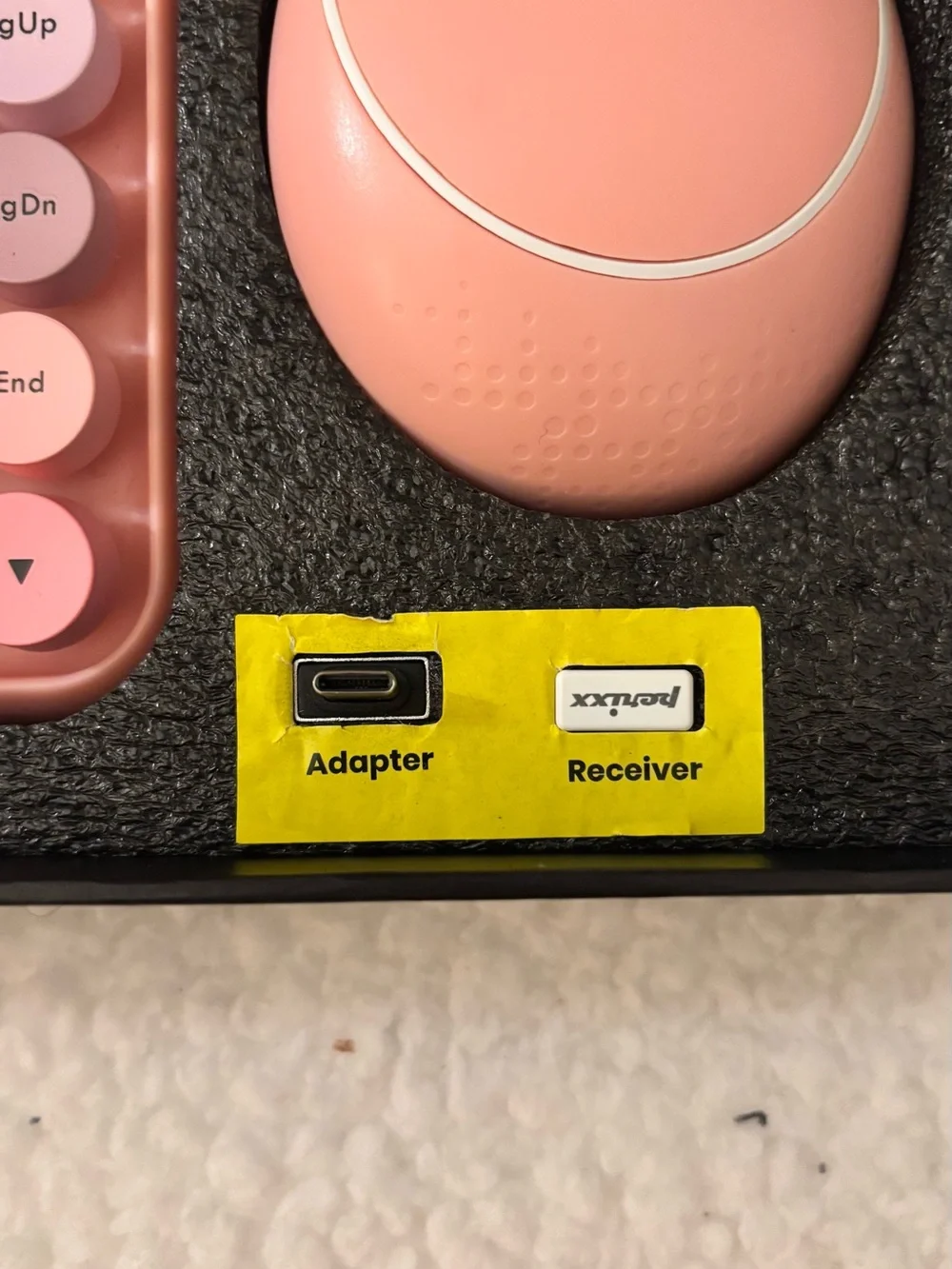 Amazon Pink Retro Round-Key Wireless Keyboard and Mouse Combo